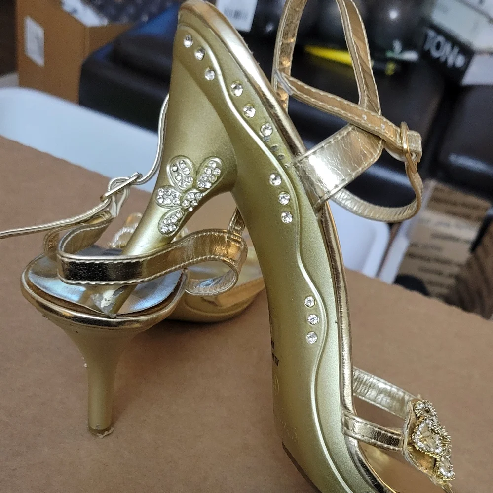 Gold Rhinestone Heels - Picture 9 of 11